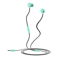 Проводные наушники Usams US-SJ023 Ewave series Color Beans черные с бирюзовым