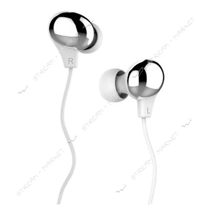 Проводные наушники Usams US-SJ063 Ewave series Color Beans Plating серебро                          