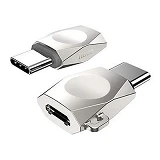 Переходник Hoco Micro USB на USB Type-C серебро