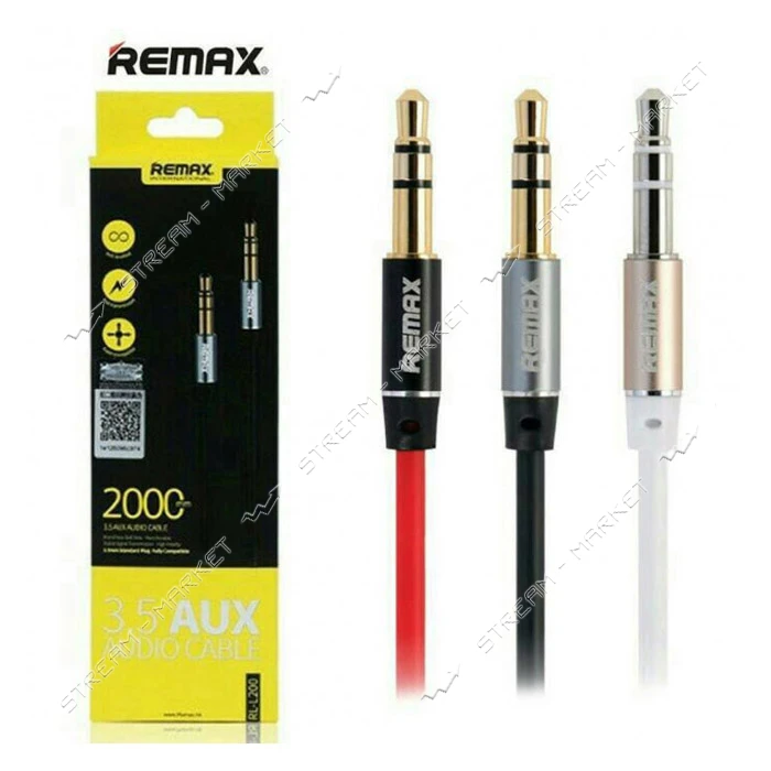 Кабель Remax AUX Jack L-200 3.5мм 2м красный