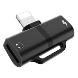 Переходник Hoco LS20 Apple dual lightning digital audio черный                                      