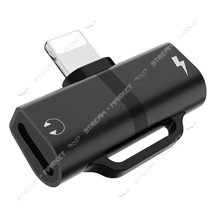 Переходник Hoco LS20 Apple dual lightning digital audio черный                                      