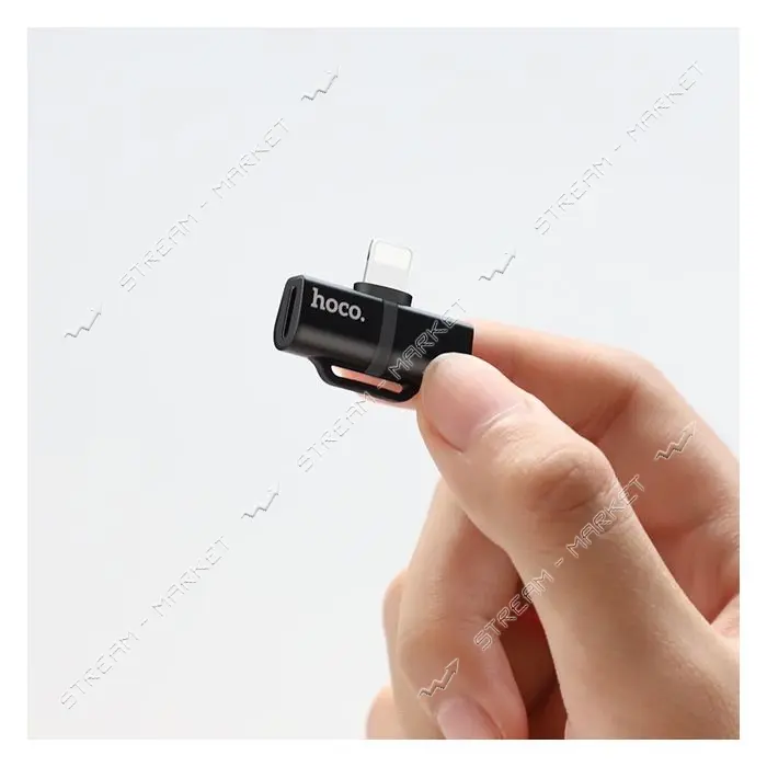 Переходник Hoco LS20 Apple dual lightning digital audio черный                                      