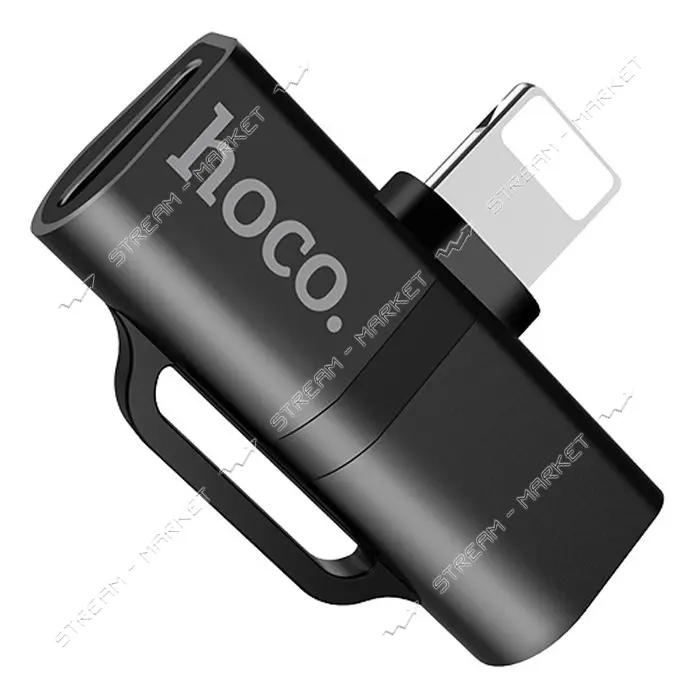 Переходник Hoco LS20 Apple dual lightning digital audio черный                                      