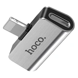 Переходник Hoco LS24 dual Lightning digital audio converter for Apple серебро                       