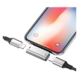 Переходник Hoco LS24 dual Lightning digital audio converter for Apple серебро                       