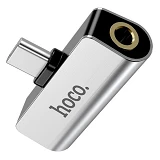 Переходник Hoco LS26 Type-C 2-in-1 audio converter серебро