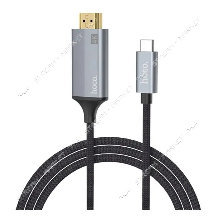 Переходник Hoco UUA13 Type-C to HDMI cable adapter серый