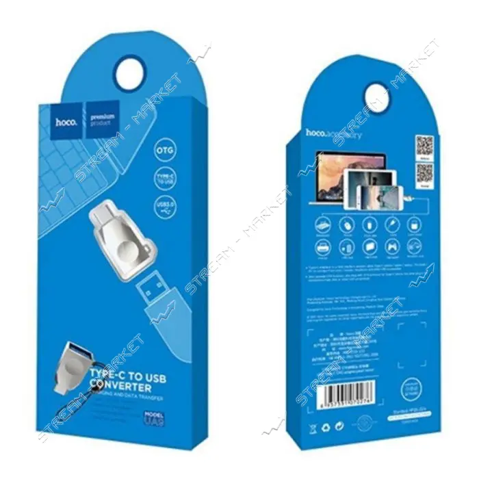 Переходник Hoco UA9 Type-C OTG adapter серебро                                                      