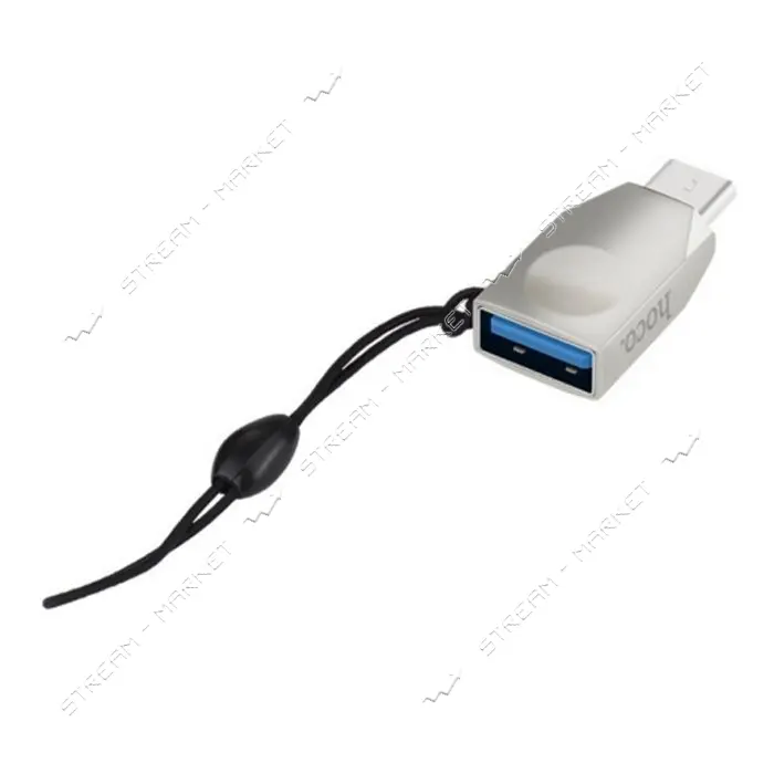 Переходник Hoco UA9 Type-C OTG adapter серебро                                                      