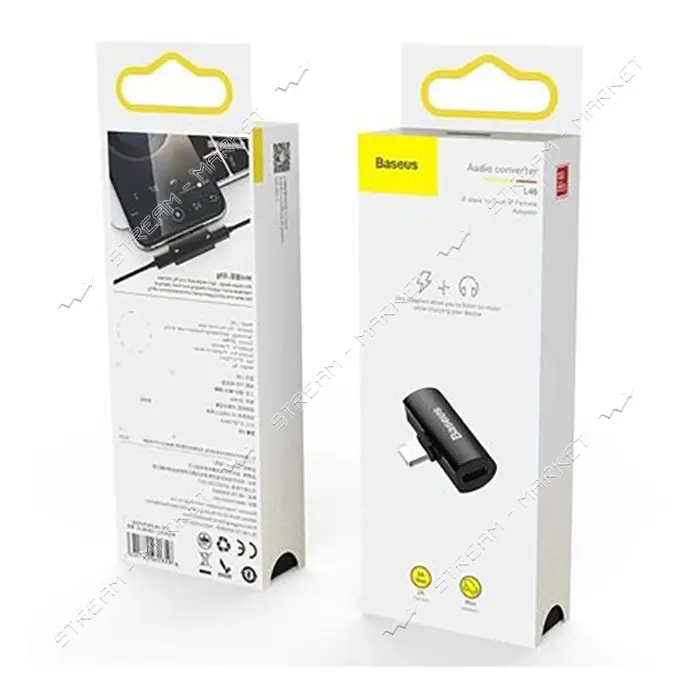 Переходник Baseus Lightning Male to Dual Lightning Female Adapter L46 черный