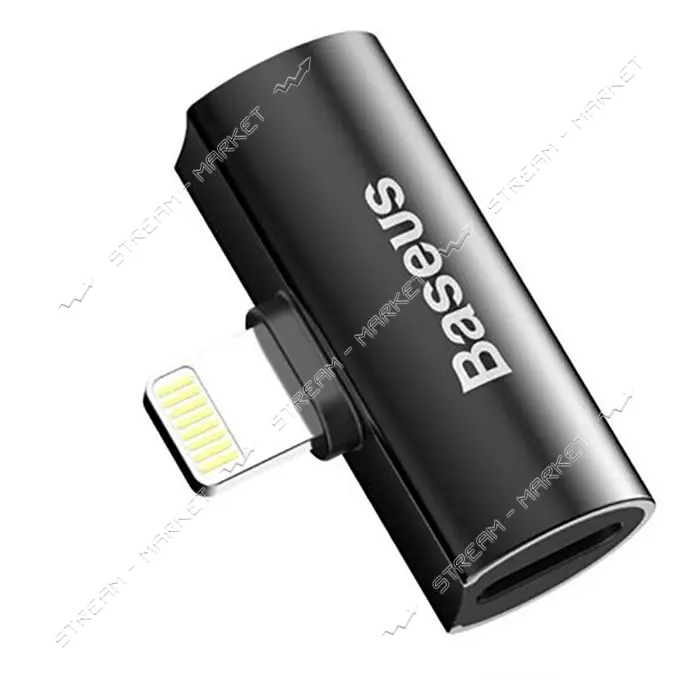 Переходник Baseus Lightning Male to Dual Lightning Female Adapter L46 черный
