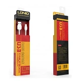 Кабель Ldnio LS14 USB Lightning round 2.1A 1м белый