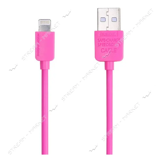 Кабель Remax Light round USB Lightning 1м розовый