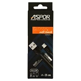 Кабель Aspor A72 Soft Touch Micro USB 0.25м черный                                                  