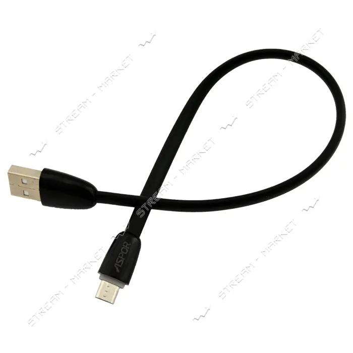 Кабель Aspor A72 Soft Touch Micro USB 0.25м черный                                                  