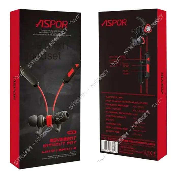 Bluetooth наушники Aspor A612 черные