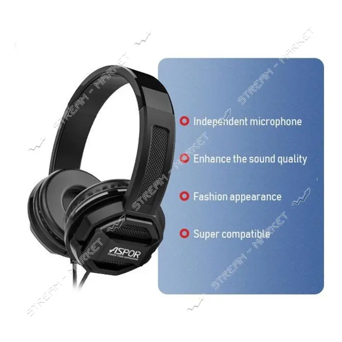Проводные наушники Aspor S102 черные