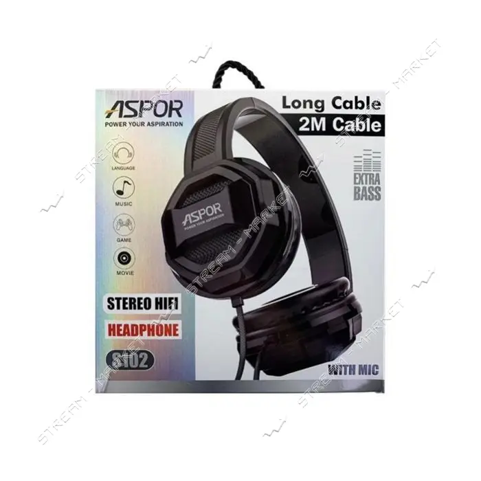 Проводные наушники Aspor S102 черные