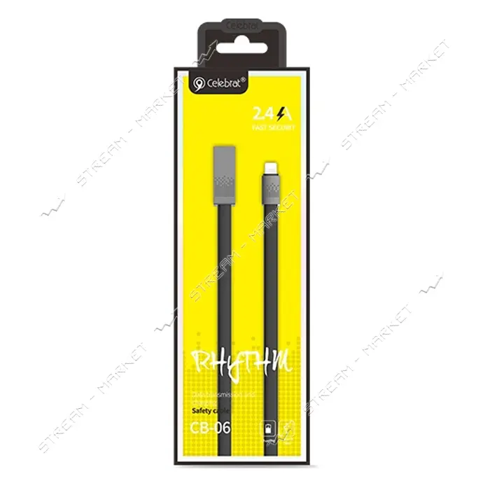 Кабель Celebrat CB-06t USB Type-C 2.4А 1м черный