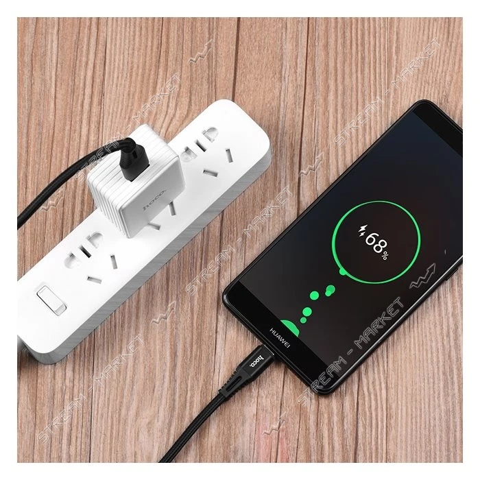 Кабель Hoco X22 USB Type-C 5А 1м черный