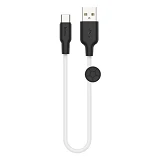 Кабель Hoco X21 Plus Silicone USB Type-C 3А 0.25м черный с белым