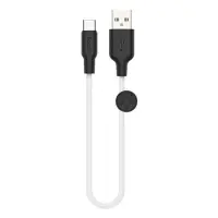 Кабель Hoco X21 Plus Silicone USB Type-C 3А 0.25м чорний з білим                                    