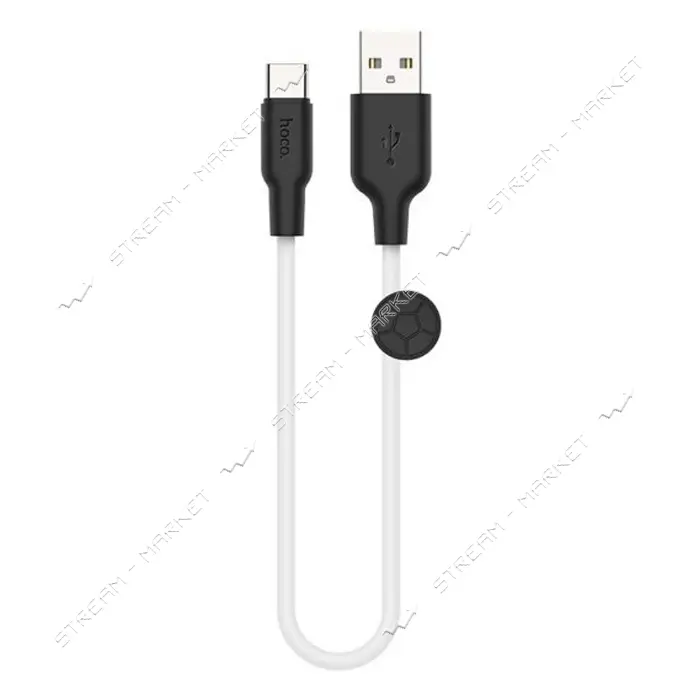 Кабель Hoco X21 Plus Silicone USB Type-C 3А 0.25м черный с белым