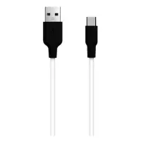 Кабель Hoco X21 Plus Silicone USB Type-C 3А 1м чорний з білим                                       