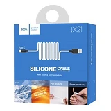 Кабель Hoco X21 Plus Silicone USB Type-C 3А 1м черный c белым