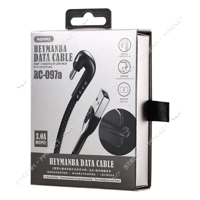 Кабель Remax RC-097 Heymanba Series USB Type-C 3A 1м черный                                         