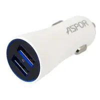 Автомобильное зарядное устройство  Aspor A902C 5V/2.4A 2USB плюс Lightning кабель белое             