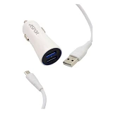 Автомобильное зарядное устройство Aspor A902C 5V/2.4A 2USB плюс Lightning кабель белое