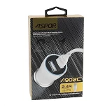 Автомобильное зарядное устройство Aspor A902C 5V/2.4A 2USB плюс Lightning кабель белое