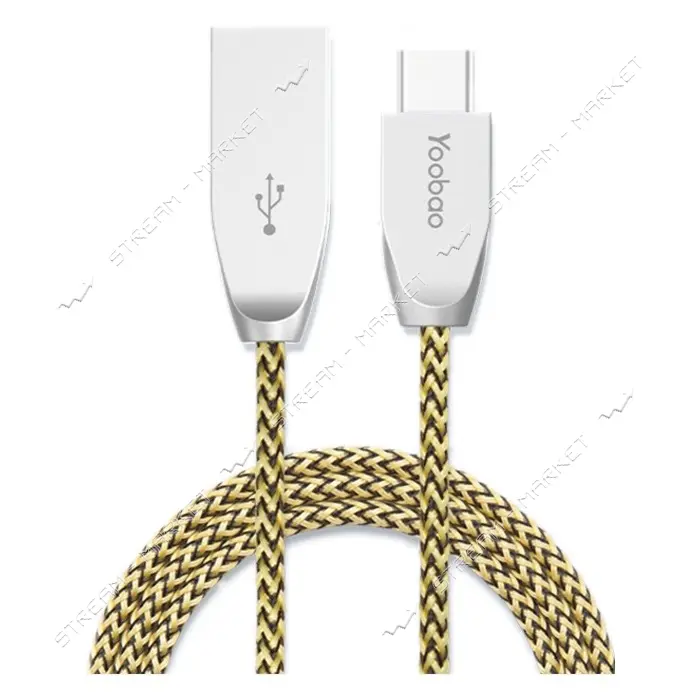 Кабель Yoobao YB-412C USB Type-C 2.4A 1м желтый