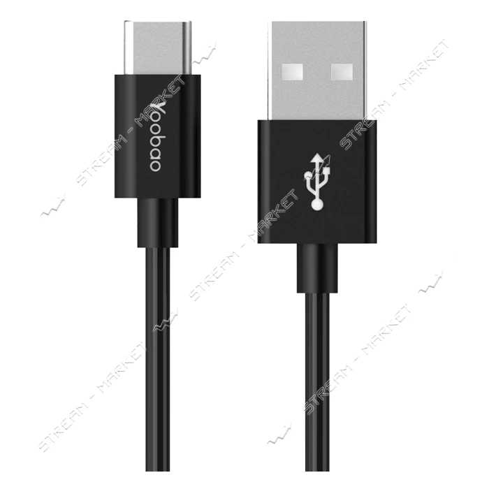 Кабель Yoobao YB-CA2 USB Type-C 2.4A 1м черный                                                      