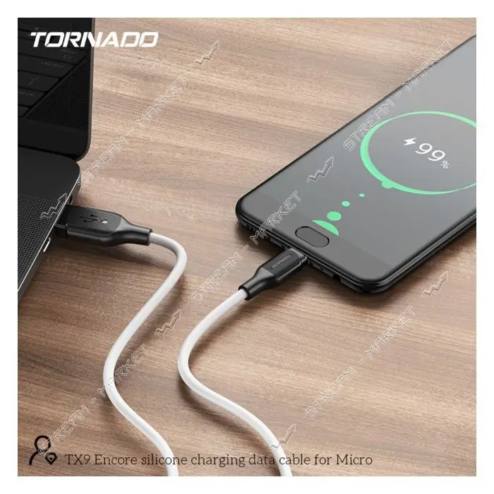 Кабель Tornado Micro USB TX9 2.4A 1м белый                                                          