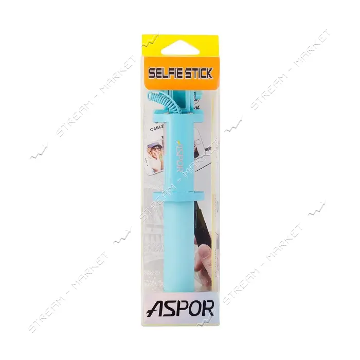 Монопод для селфи Aspor K-2 Soft Touch бирюзовый