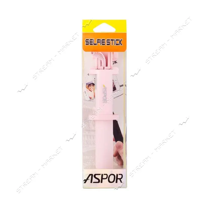 Монопод для селфі Aspor K-2 Soft Touch рожевий