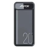 Портативное зарядное устройство Aspor A396 PD 2USB 20000mAh черное