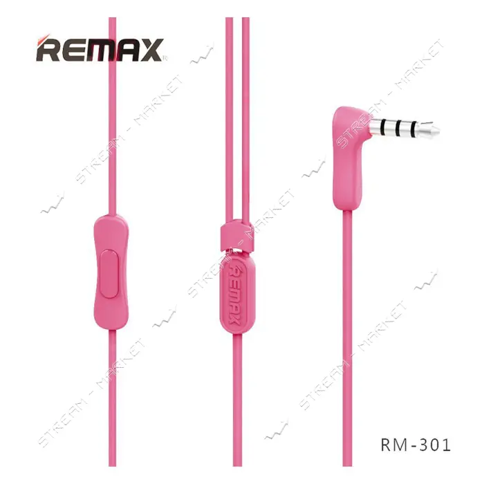 Наушники проводные Remax RM-301 Candy розовые