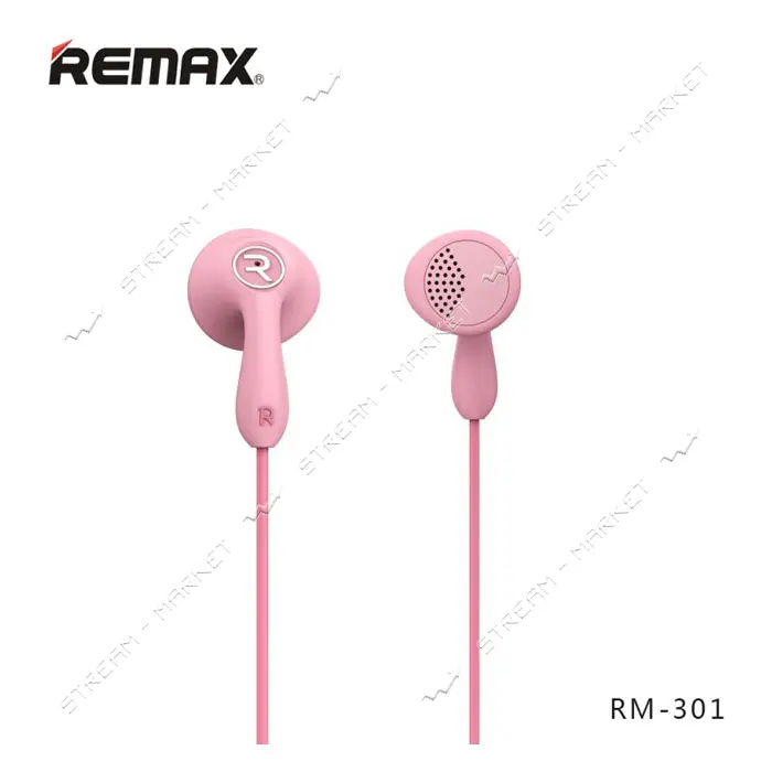 Наушники проводные Remax RM-301 Candy розовые