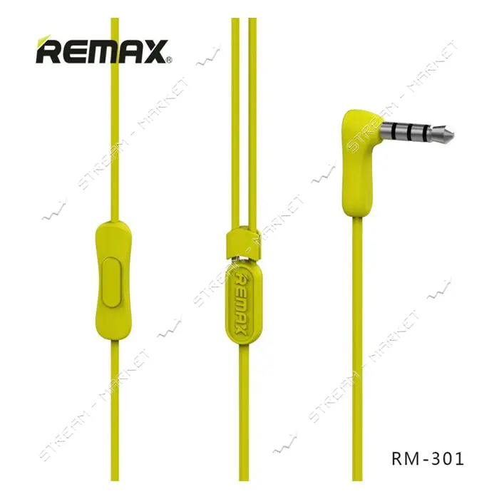 Наушники проводные Remax RM-301 Candy желтые