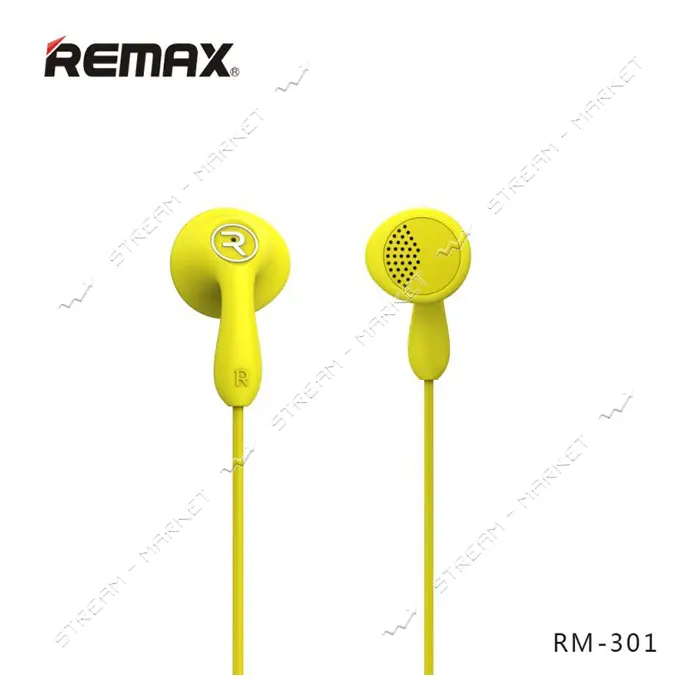Наушники проводные Remax RM-301 Candy желтые