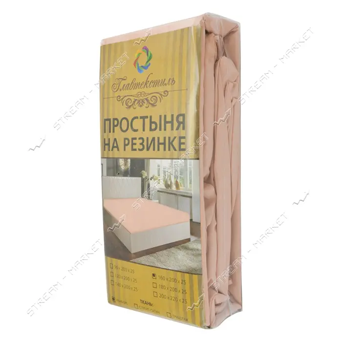 Простыня двуспальная на резинке Бязь Gold 180x200x20см ассорти
