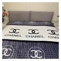 Плед-покривало полуторний велсофт Chanel 160x200см біло-чорний                                      