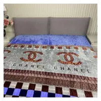 Плед-покривало полуторний велсофт Chanel 160x200см сіро-фіолетовий                                  