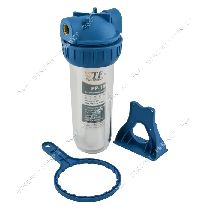 Фильтр магистральный Tiger Filtration 3P 1"х10" ключ крепление картридж Тайвань                     