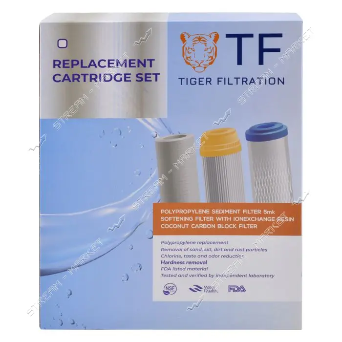 Набор картриджей TF Tiger Filtration полипропилен гранулированный уголь брикетированный уголь