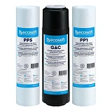 Комплект картриджей Ecosoft CРV3ECOSTD Осмос первичный пена 5мкм плюс хлор пена 1мкм                